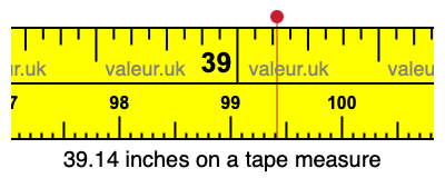 39.14 inches on a tape measure