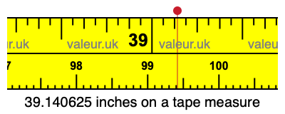 39.140625 inches on a tape measure