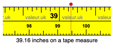 39.16 inches on a tape measure