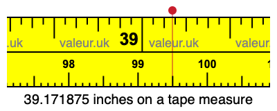 39.171875 inches on a tape measure