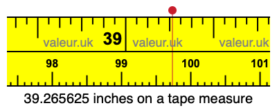 39.265625 inches on a tape measure