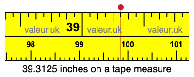 39.3125 inches on a tape measure