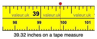 39.32 inches on a tape measure