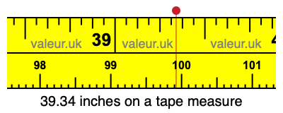 39.34 inches on a tape measure