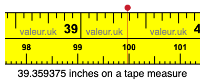 39.359375 inches on a tape measure