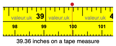 39.36 inches on a tape measure