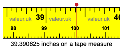 39.390625 inches on a tape measure