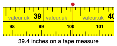 39.4 inches on a tape measure