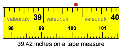 39.42 inches on a tape measure