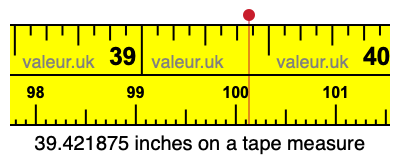 39.421875 inches on a tape measure