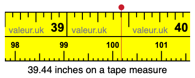 39.44 inches on a tape measure