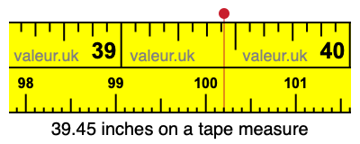 39.45 inches on a tape measure