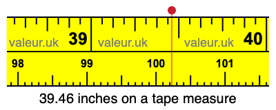 39.46 inches on a tape measure