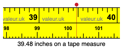 39.48 inches on a tape measure