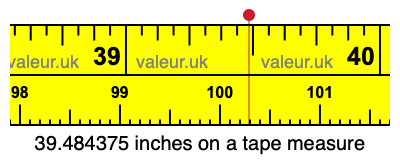 39.484375 inches on a tape measure