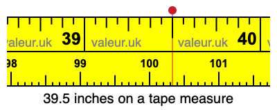 39.5 inches on a tape measure