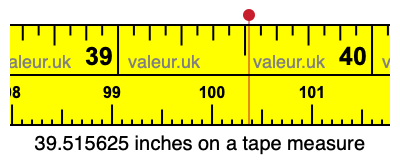 39.515625 inches on a tape measure