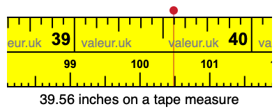 39.56 inches on a tape measure