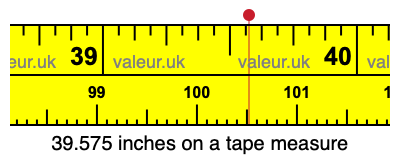 39.575 inches on a tape measure