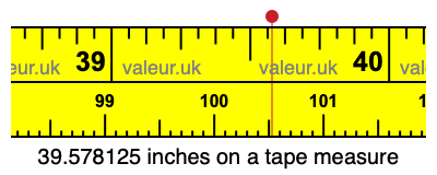 39.578125 inches on a tape measure