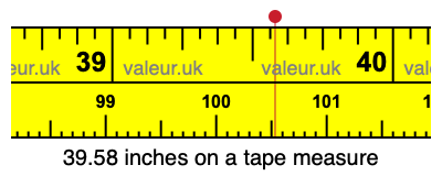 39.58 inches on a tape measure