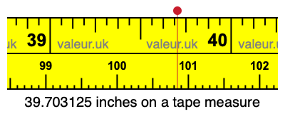 39.703125 inches on a tape measure