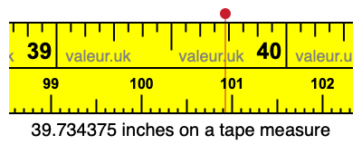 39.734375 inches on a tape measure