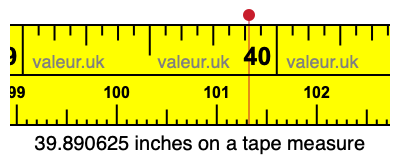 39.890625 inches on a tape measure