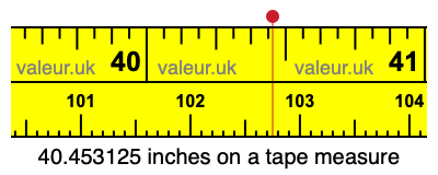 40.453125 inches on a tape measure