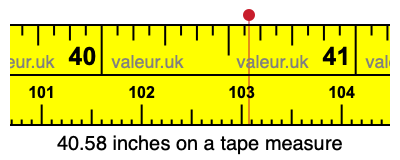 40.58 inches on a tape measure