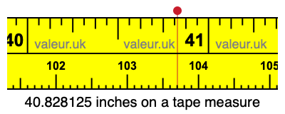 40.828125 inches on a tape measure 40.828125 inches on a tape measure