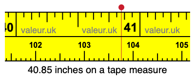 40.85 inches on a tape measure 40.85 inches on a tape measure