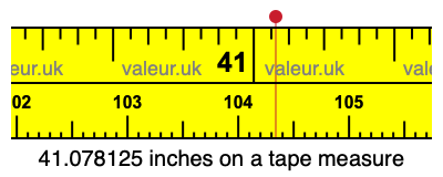 41.078125 inches on a tape measure 41.078125 inches on a tape measure