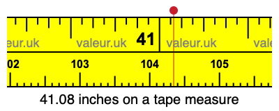 41.08 inches on a tape measure 41.08 inches on a tape measure