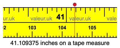 41.109375 inches on a tape measure 41.109375 inches on a tape measure