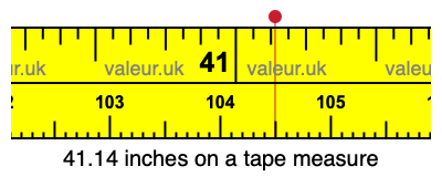 41.14 inches on a tape measure 41.14 inches on a tape measure