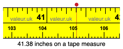 41.38 inches on a tape measure 41.38 inches on a tape measure