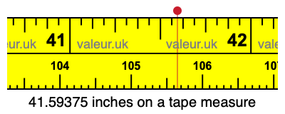 41.59375 inches on a tape measure