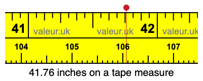 41.76 inches on a tape measure 41.76 inches on a tape measure