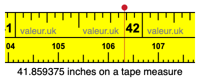 41.859375 inches on a tape measure