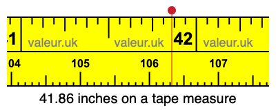 41.86 inches on a tape measure