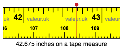 42.675 inches on a tape measure