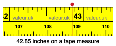 42.85 inches on a tape measure 42.85 inches on a tape measure