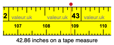 42.86 inches on a tape measure