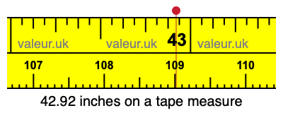 42.92 inches on a tape measure 42.92 inches on a tape measure