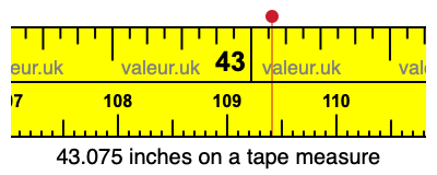 43.075 inches on a tape measure