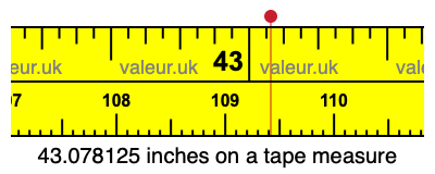 43.078125 inches on a tape measure