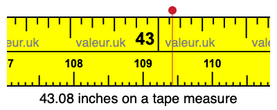 43.08 inches on a tape measure
