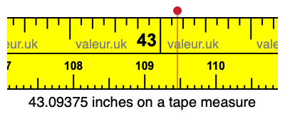 43.09375 inches on a tape measure