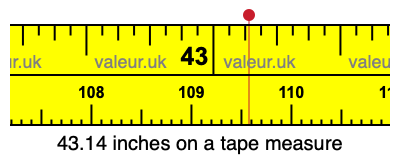 43.14 inches on a tape measure